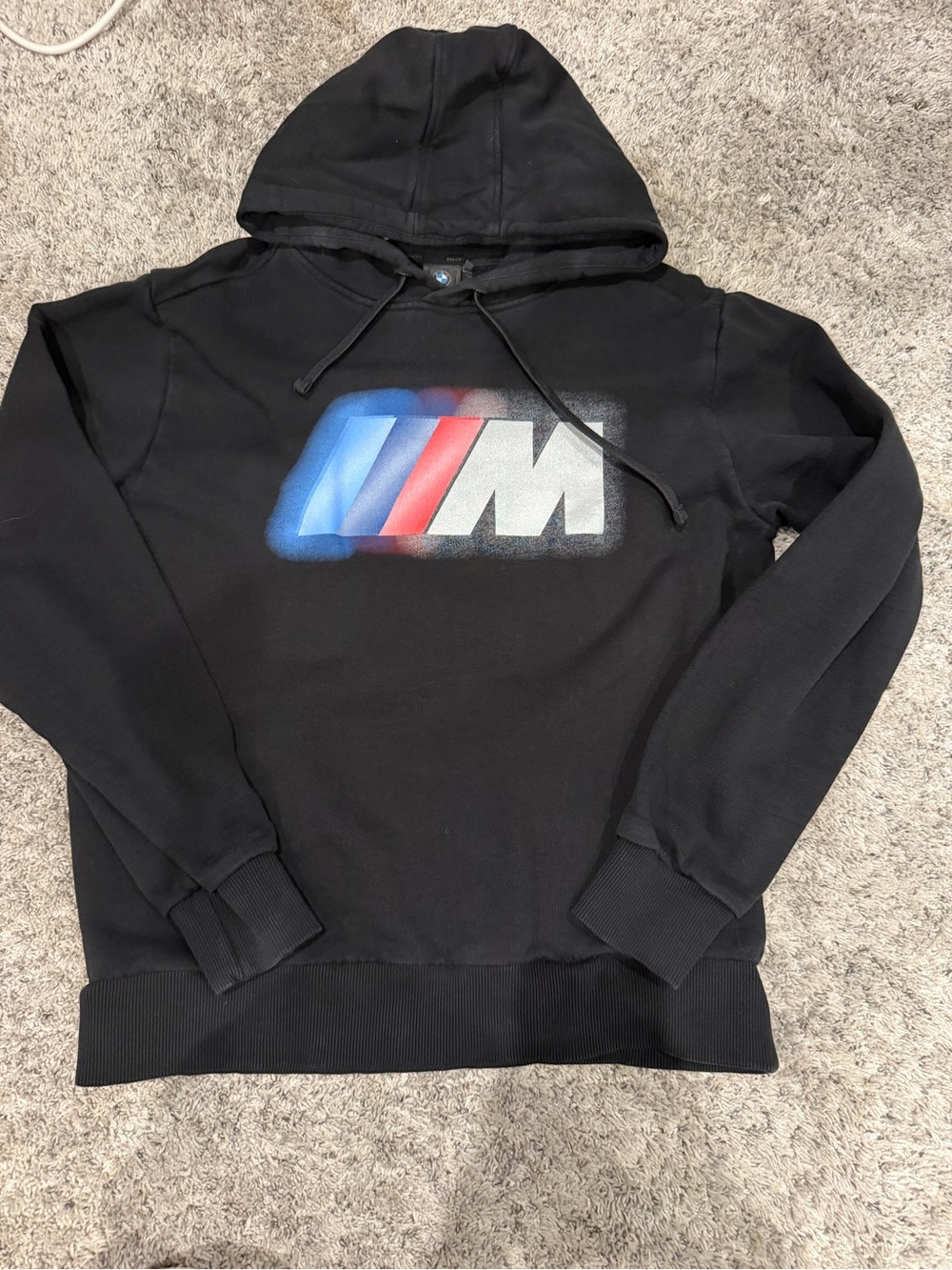 BMW Black Hoodie with Blue, Red & Silver M Emblem